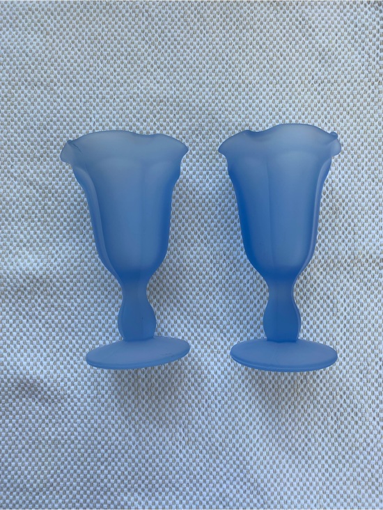 Indiana Glass Other - Pair of Indiana Glass Blue Frosted Glass Goblets
